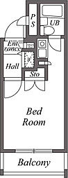 Uresidence護国寺 1Kの間取図画像