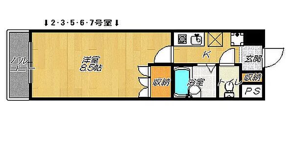 大阪府大東市赤井1丁目(賃貸マンション1K・2階・25.00㎡)の写真 その2