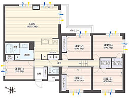 トーア由比ガ浜マンション 5LDKの間取図画像