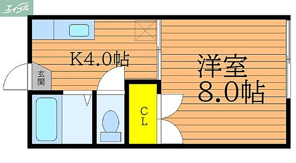 岡山県岡山市北区津島本町(賃貸アパート1K・1階・24.71㎡)の写真 その2