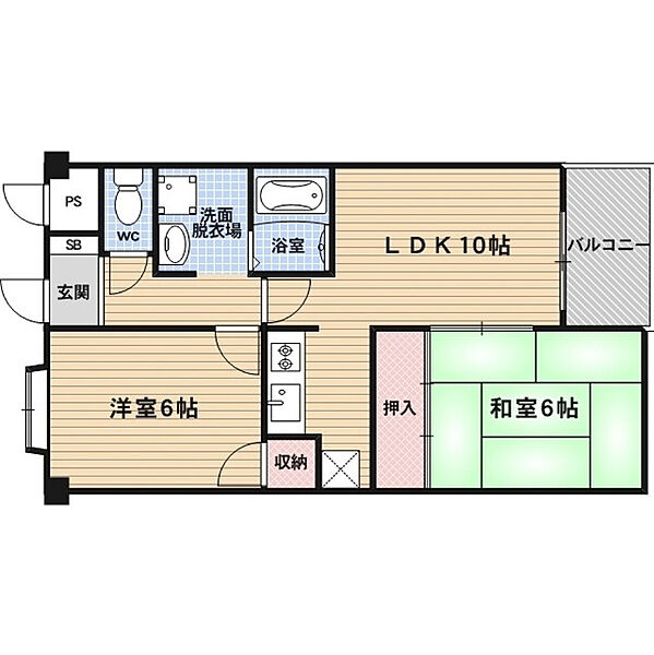 セーブル葛野 303｜京都府京都市右京区西京極野田町(賃貸マンション2LDK・3階・55.00㎡)の写真 その2