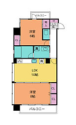 シエナ仙台2 2LDKの間取図画像