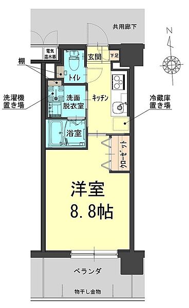 ルネス武富II 506｜岡山県岡山市南区福富東１丁目(賃貸マンション1K・5階・28.70㎡)の写真 その2