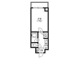 フレグランス枚方 2階1Kの間取り