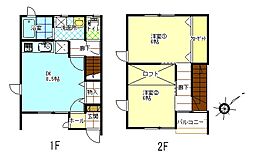 メゾンルクレA 2DKの間取図画像