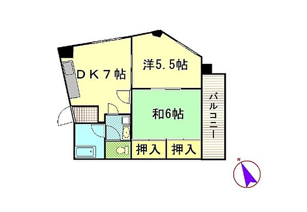 東宝ビル ｜広島県広島市中区大手町5丁目(賃貸マンション2DK・4階・39.00㎡)の写真 その2