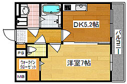 Osaka Metro四つ橋線 北加賀屋駅 徒歩3分の賃貸アパート 2階1DKの間取り