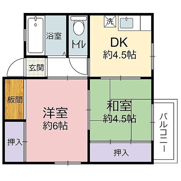 大阪府大東市諸福６丁目(賃貸アパート2DK・2階・33.00㎡)の写真 その2