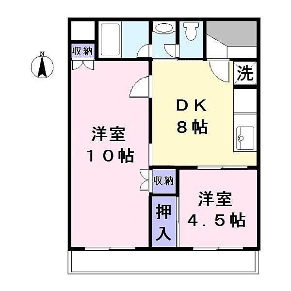 アビタ諸福 ｜大阪府大東市諸福１丁目(賃貸マンション2DK・2階・47.61㎡)の写真 その2