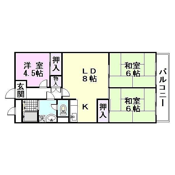 T.Iヴィラ ｜大阪府東大阪市新庄南(賃貸マンション3LDK・2階・60.00㎡)の写真 その2