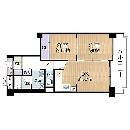 2LDK 間取り