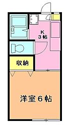 ラプラス鶴川 1Kの間取図画像