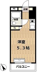 トップ川崎第8 1階ワンルームの間取り