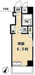 ルネ川崎 6階ワンルームの間取り