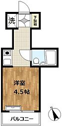トップ川崎第3 ワンルームの間取図画像