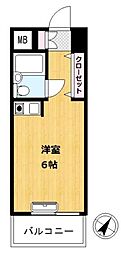 金星社ビル川崎ダイヤモンドパレス ワンルームの間取図画像