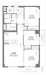 松栄レックスマンション 3LDKの間取図画像