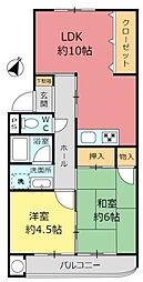 東明コーポラス 2LDKの間取図画像