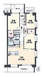 ルイシャトレ鶴見イーストコート 3LDKの間取図画像
