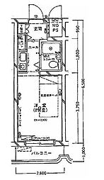ホーユウコンフォルト新川崎 ワンルームの間取図画像