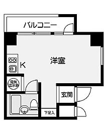 ライオンズマンション川崎第7 ワンルームの間取図画像