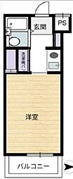 スピリッツハイム川崎 1Kの間取図画像