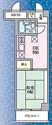 ハイラーク本牧 1DKの間取図画像