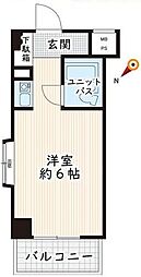 ライオンズマンション伊勢佐木町西 ワンルームの間取図画像