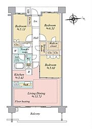 ライオンズ港北ニュータウンローレルコート 3LDKの間取り