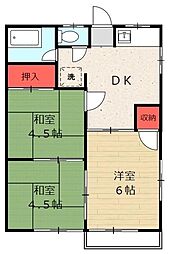 名倉コーポ 3DKの間取図画像