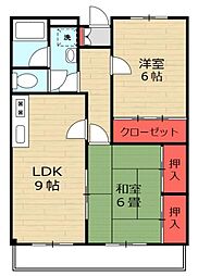 ヴェルデ吉川 2LDKの間取図画像