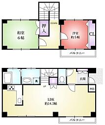 ピースコート2 2LDKの間取図画像