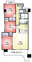 ラヴィーヌ砥堀 3LDKの間取図画像