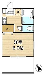 スタディオディオス 1Kの間取図画像
