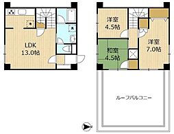キンガハイツ保土ケ谷 3LDKの間取図画像