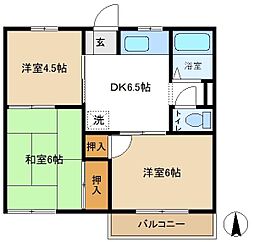 ドミール原1 3DKの間取図画像