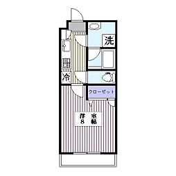 グレイス常盤 1Kの間取図画像