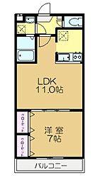 表町プライムヒルズ 1LDKの間取図画像