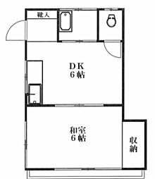 森マンション 1LDKの間取図画像