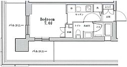 六本木グランドタワーレジデンス 1Kの間取図画像