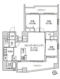 グローリオ横浜阪東橋マリス 3LDKの間取図画像
