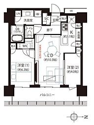 ザ・ヨコハマフロントタワー 2LDKの間取図画像
