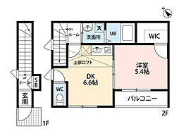 ブライトサム千間台西5丁目 2階1DKの間取り