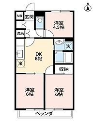 サンライズオオサワ第1 3DKの間取図画像