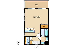コーポすず ワンルームの間取図画像