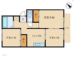 ビレッジハイツ 3DKの間取図画像