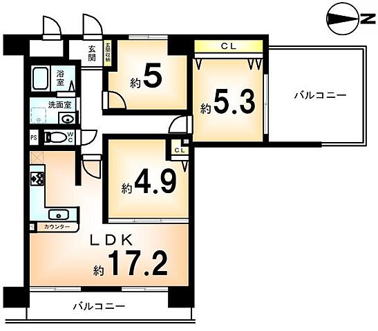 間取り アルモード京都西院 6階/-