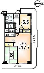 マイプラザ塔南 2LDKの間取図画像