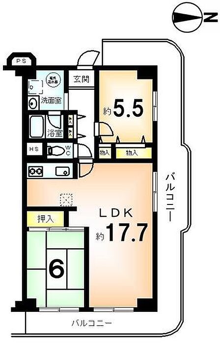 2LDK 間取り