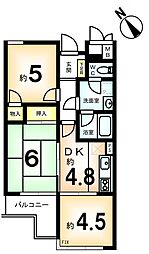 ガーデン双ケ丘 3DKの間取図画像